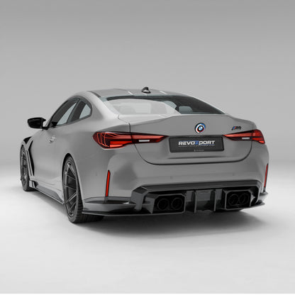 BMW M4 G82 carbon fiber trunk lid finish texture close up