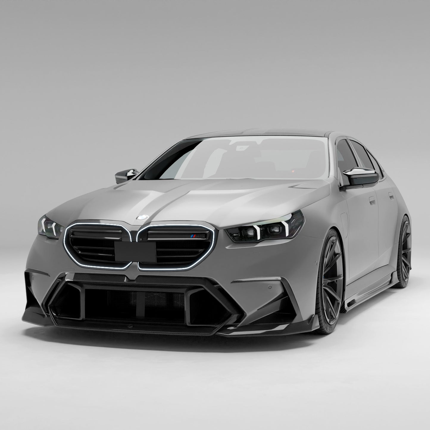 BMW M5 G90 carbon fiber front canards pair layout view