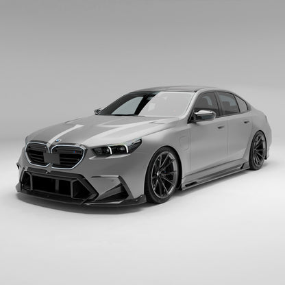 BMW M5 G90 carbon fiber front lip splitter full nose view
