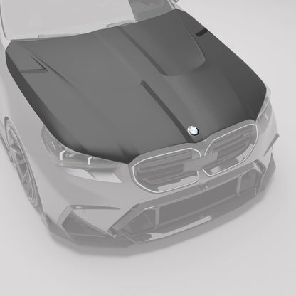 BMW M5 G90 carbon fiber hood vent opening detail view