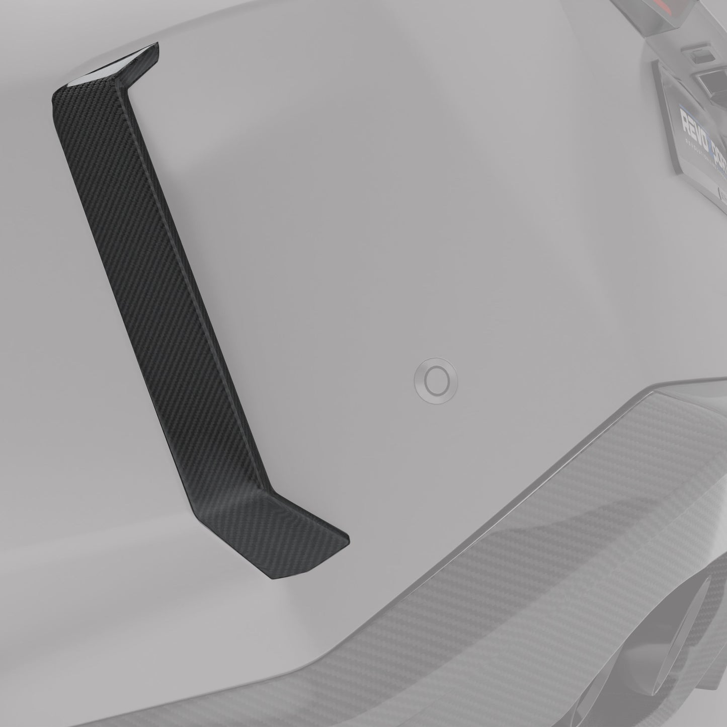 BMW M5 G90 carbon fiber rear canard angled profile view