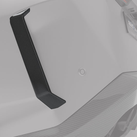 BMW M5 G90 carbon fiber rear canard angled profile view