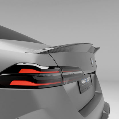 BMW M5 G90 carbon fiber spoiler full rear styling view