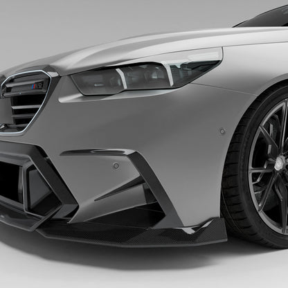 BMW M5 G99 Touring carbon fiber front canards front corner view