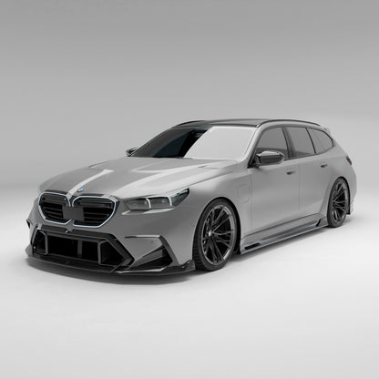 BMW M5 G99 carbon front canards paired corner view
