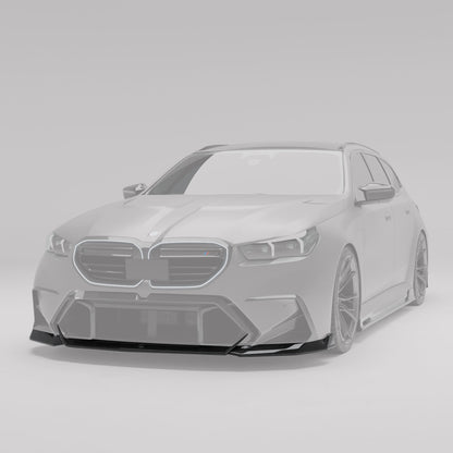 Carbon fiber front lip installed on BMW M5 G99 bumper