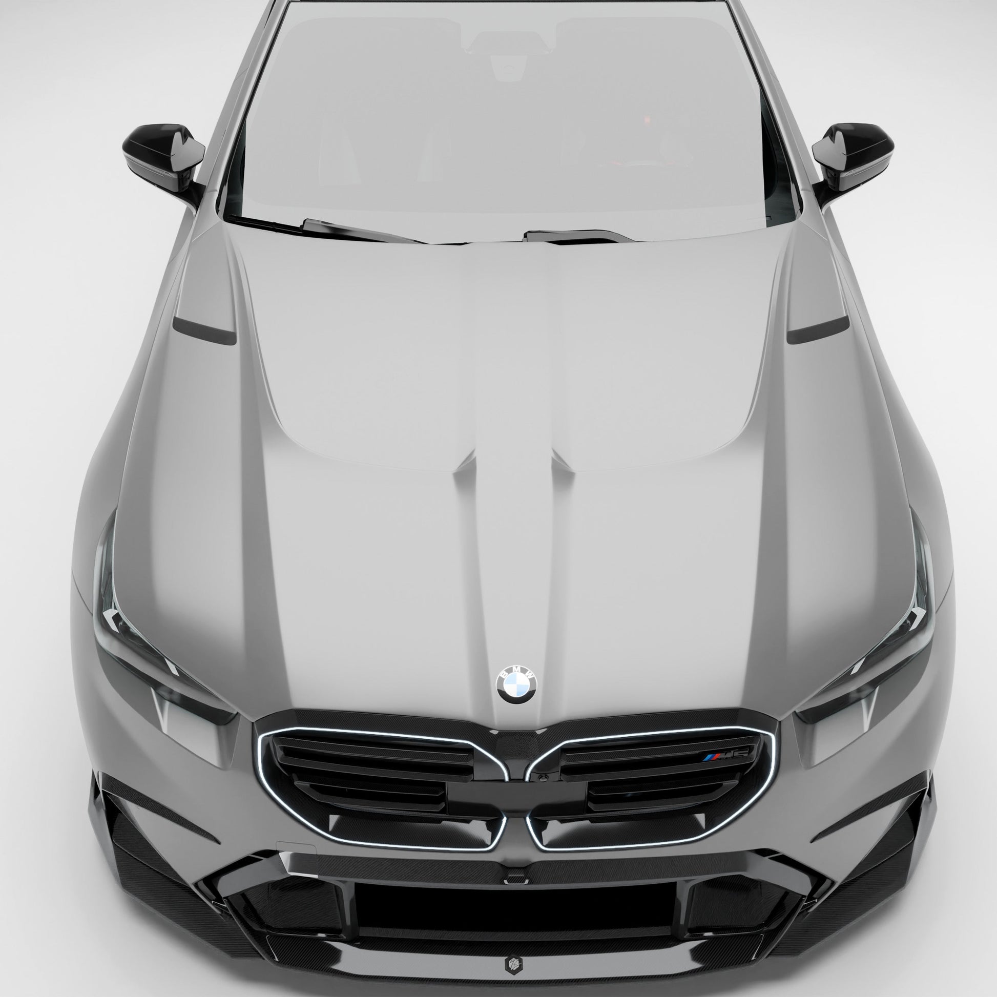 Aggressive carbon fiber hood profile on BMW M5 G99