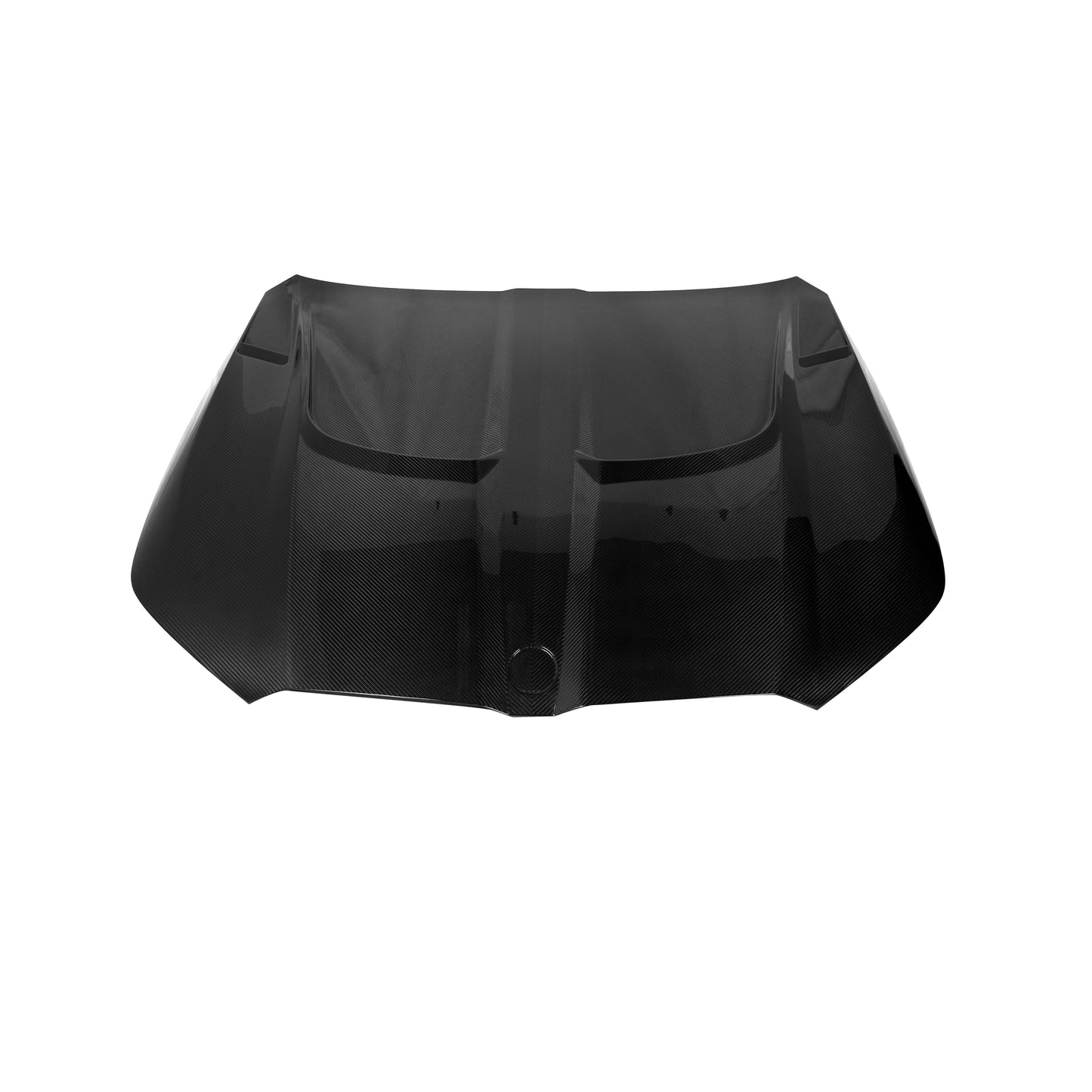 G99 Touring carbon fiber hood angled surface view