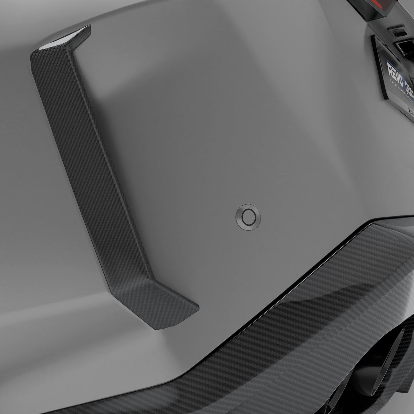 BMW M5 G99 Touring carbon fiber rear canards rear corner view