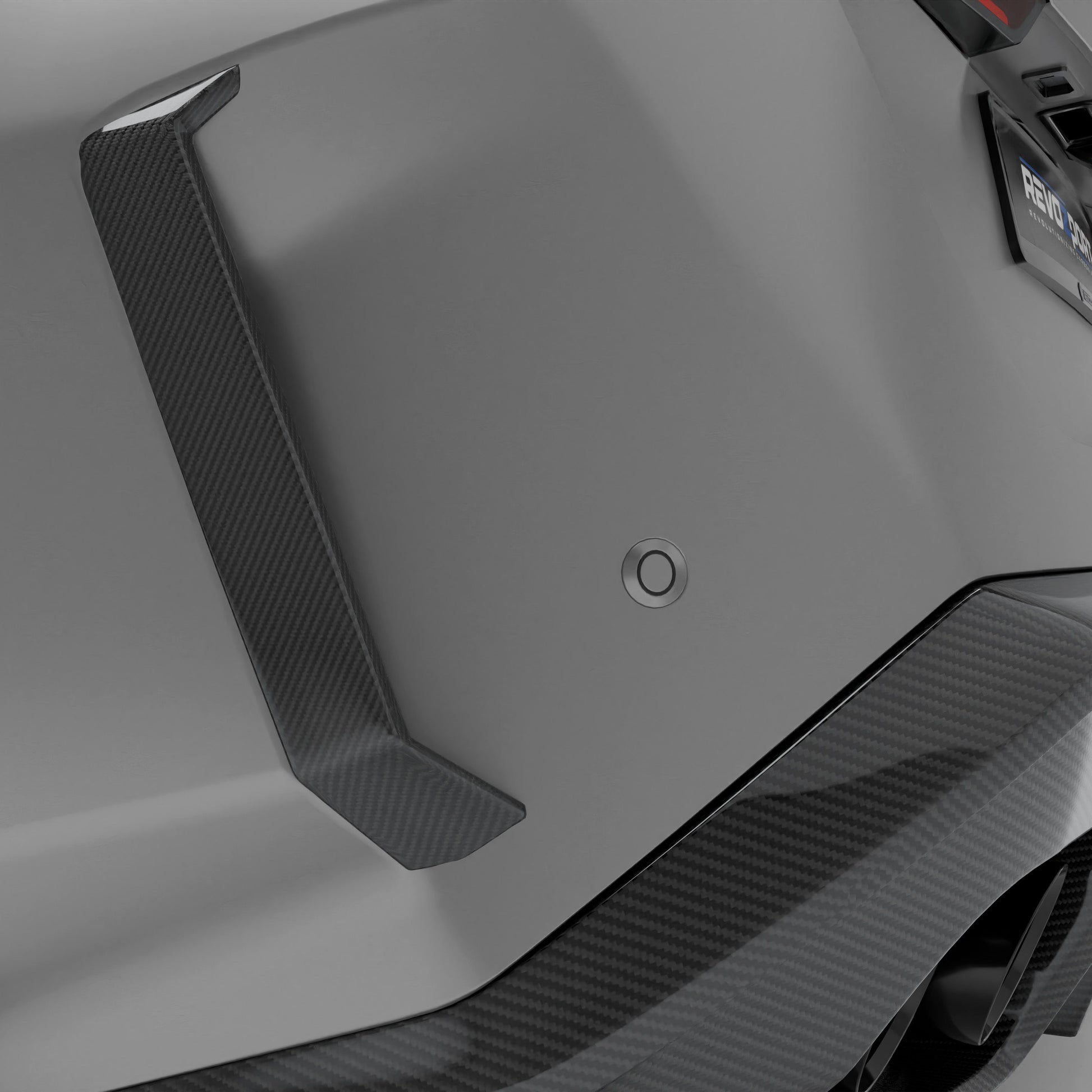 BMW M5 G99 Touring carbon fiber rear canards rear corner view
