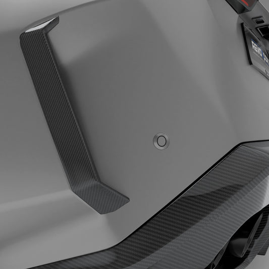 BMW M5 G99 Touring carbon fiber rear canards rear corner view