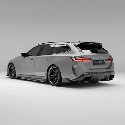 Rear diffuser carbon fiber profile shot on BMW M5 G99