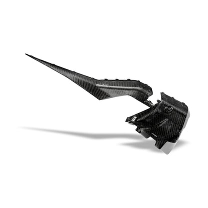 Carbon weave texture of BMW M5 G99 rear diffuser surface