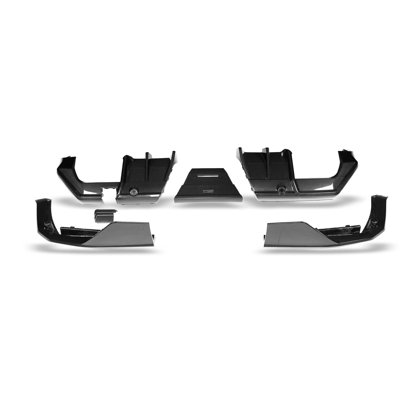 BMW M5 G99 carbon fiber rear diffuser fin detail close up