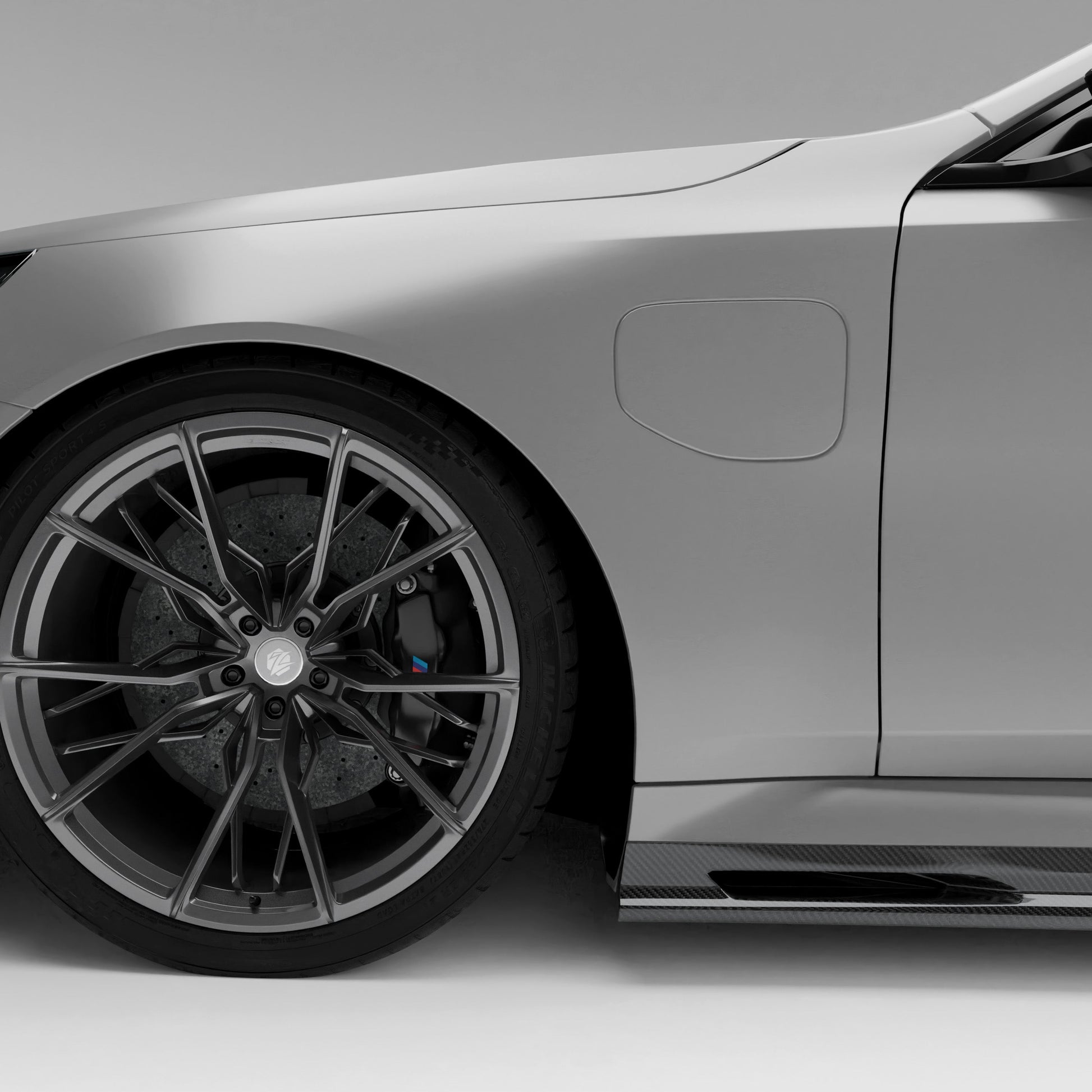 BMW M5 G99 Touring side skirt installed close up