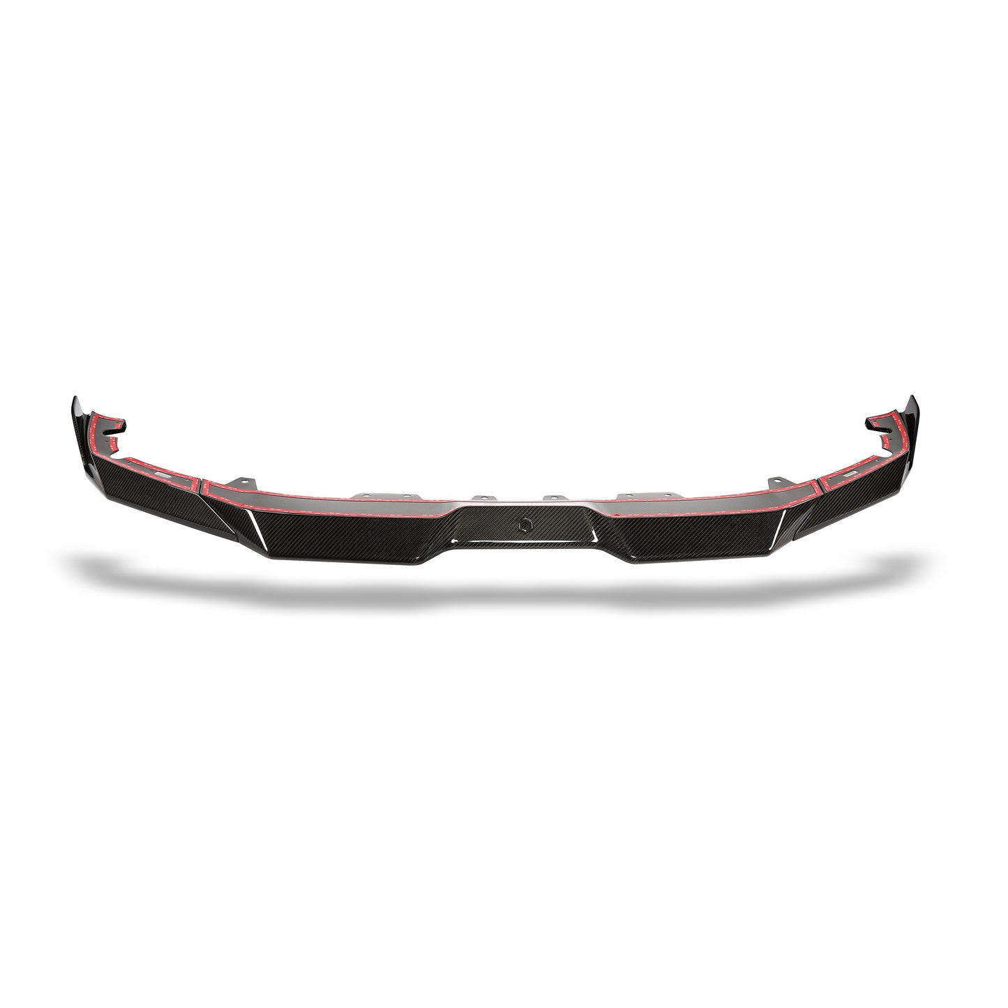BMW X5M F95 LCI carbon fiber front lip weave detail close-up