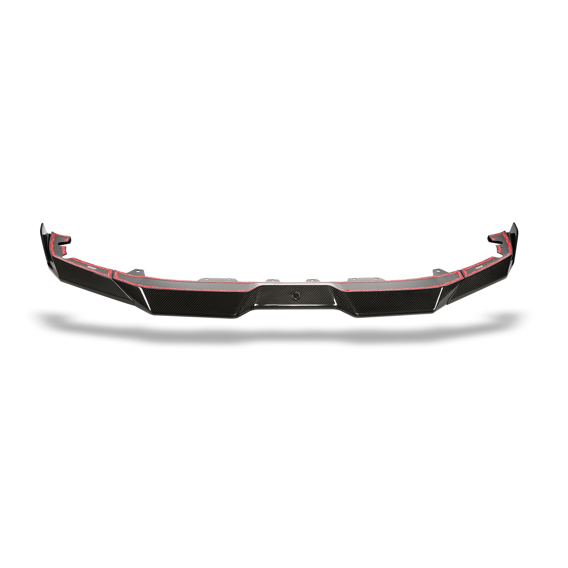 BMW X5M F95 LCI carbon fiber front lip weave detail close-up