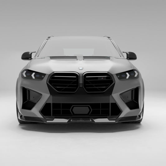 BMW X5M F95 LCI carbon fiber front vents installed front view