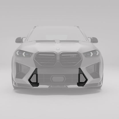 BMW X5M F95 LCI carbon fiber front vents angled bumper detail