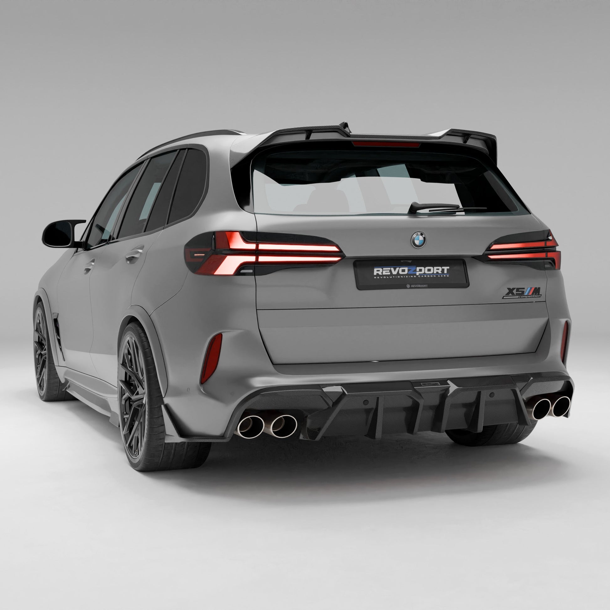BMW X5M F95 LCI carbon fiber rear diffuser full product layout