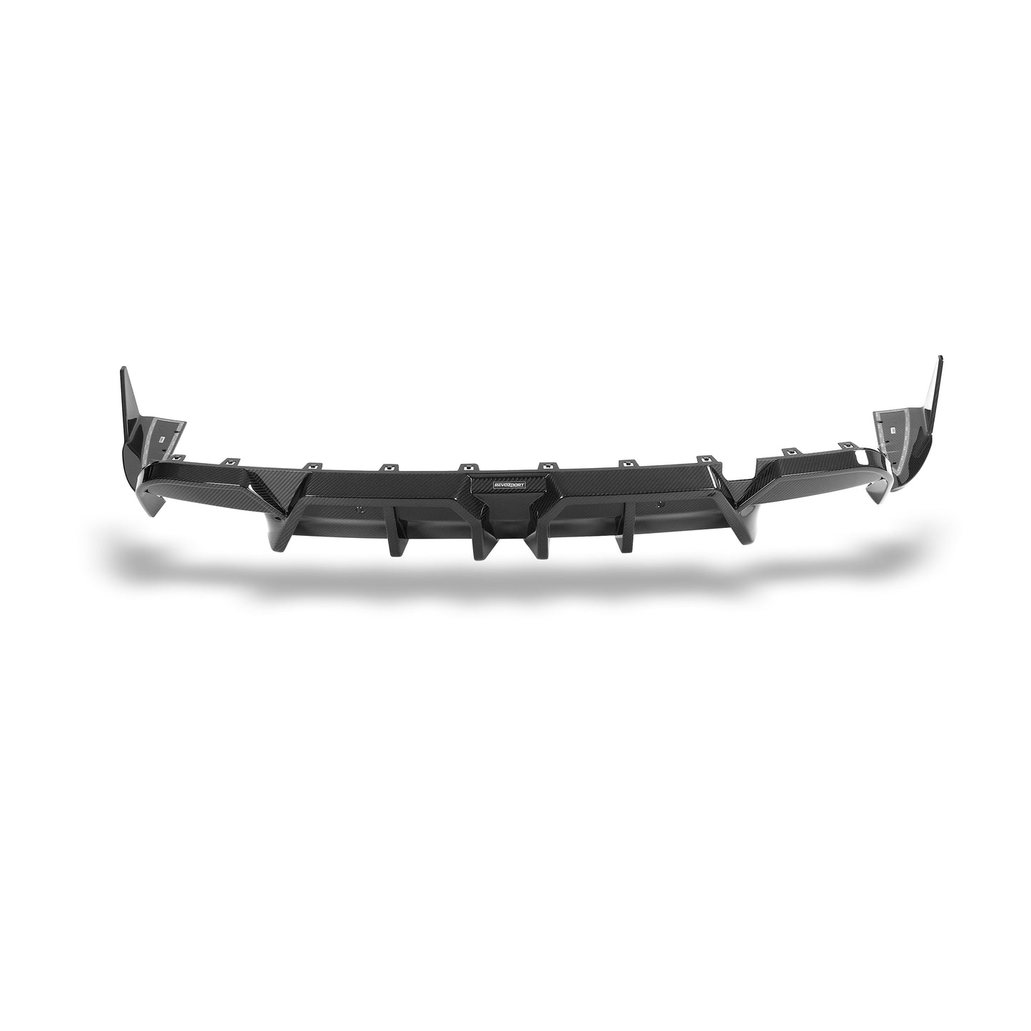 BMW X5M F95 LCI carbon fiber rear diffuser weave close-up
