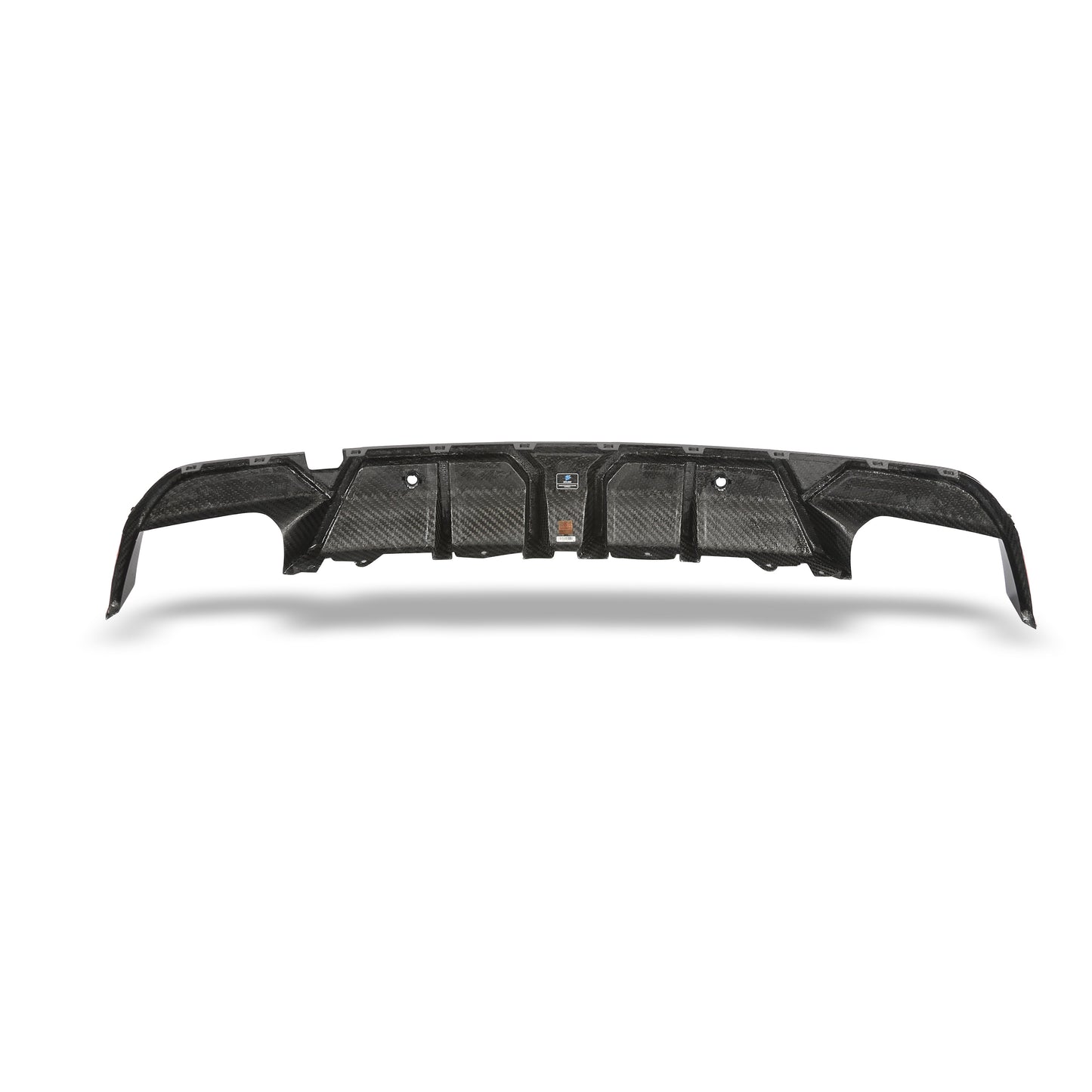 BMW X5M F95 LCI carbon fiber rear diffuser fin spacing view