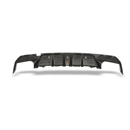 BMW X5M F95 LCI carbon fiber rear diffuser fin spacing view