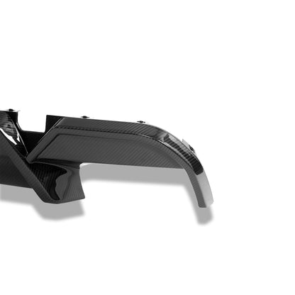BMW X5M F95 LCI carbon fiber rear diffuser corner contour shot