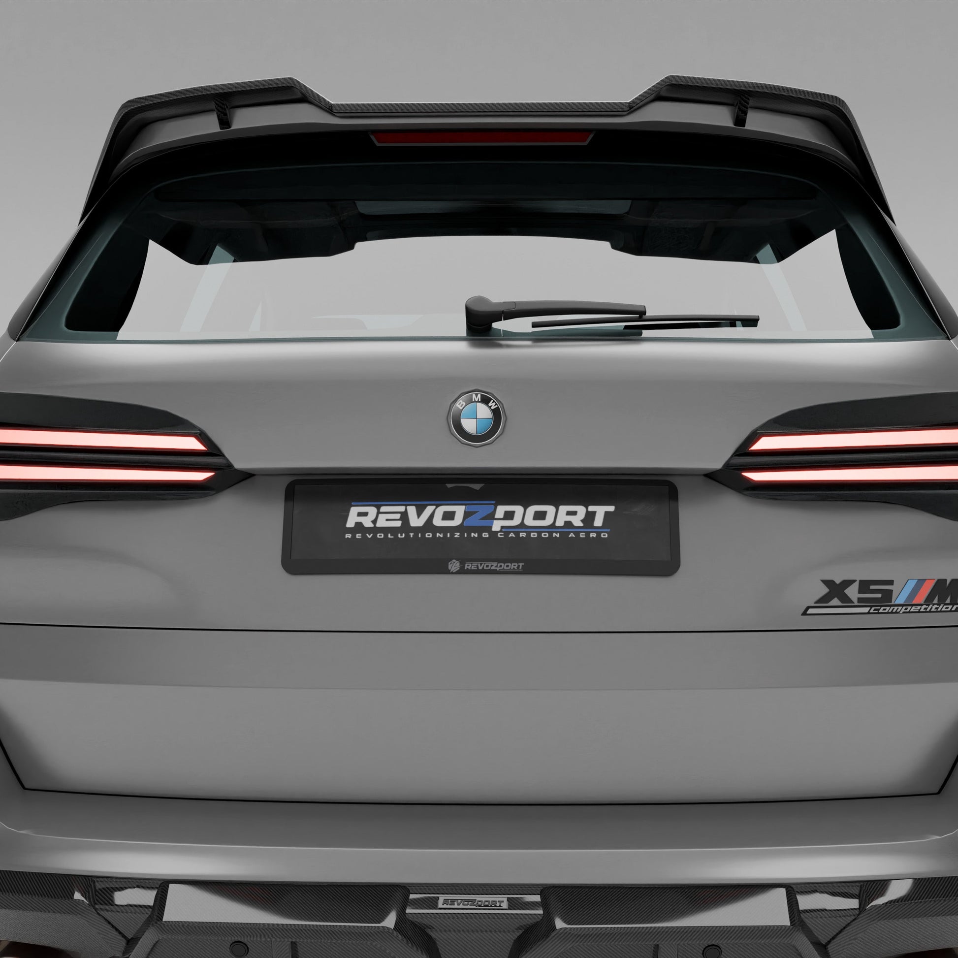 BMW X5M F95 LCI carbon fiber roof spoiler edge profile shot