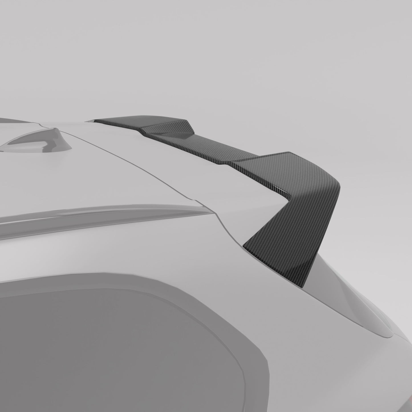 BMW X5M F95 LCI carbon fiber roof spoiler angled profile detail