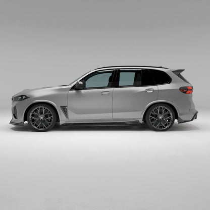 BMW X5M F95 LCI carbon fiber side skirts full length product shot