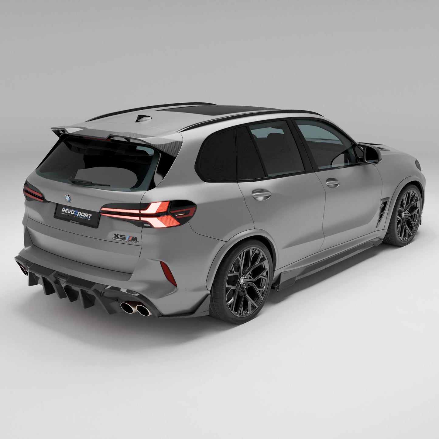 BMW X5M F95 LCI carbon fiber side skirts mounting underside view