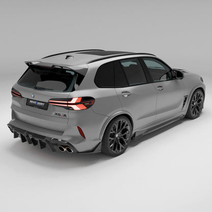 BMW X5M F95 LCI carbon fiber side skirts mounting underside view