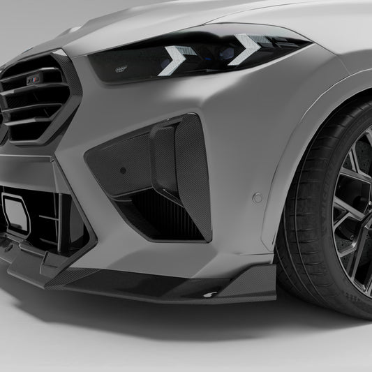 BMW X6M F96 LCI carbon fiber air vent front detail view