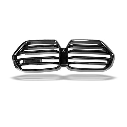 BMW X6M F96 carbon front grille angled view highlighting bold design