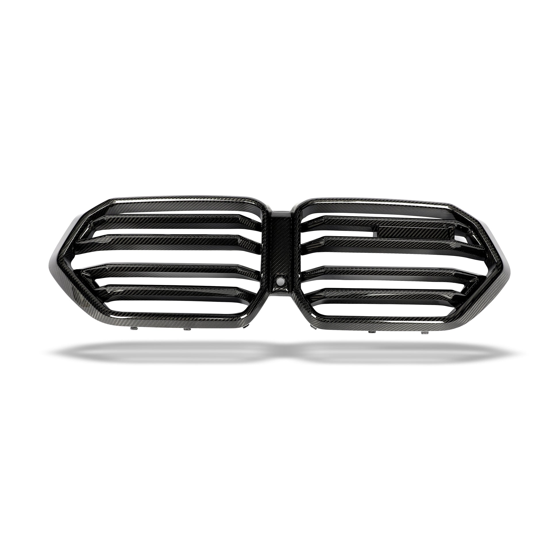 BMW X5M F95 carbon fiber grille detail showing prepreg carbon weave