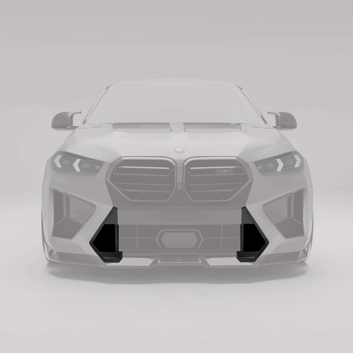 BMW X6M F96 LCI carbon fiber front vents angled bumper detail