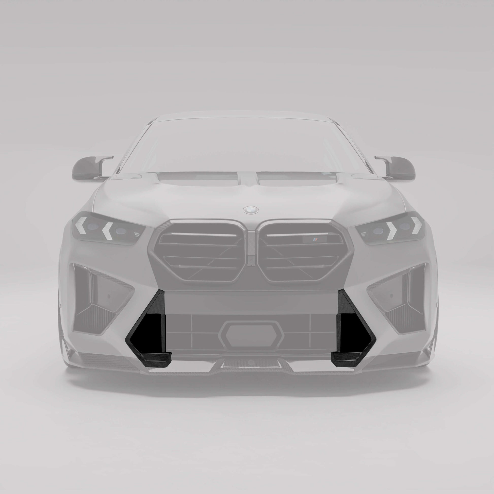 BMW X6M F96 LCI carbon fiber front vents angled bumper detail