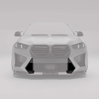 BMW X6M F96 LCI carbon fiber front vents angled bumper detail