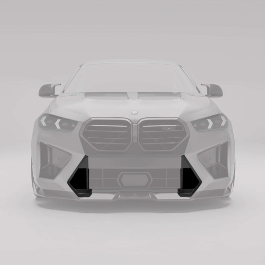 BMW X6M F96 LCI carbon fiber front vents angled bumper detail