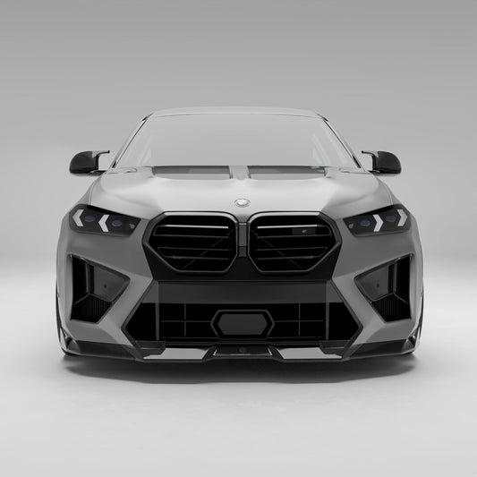 BMW X6M F96 LCI carbon fiber front vents installed front view