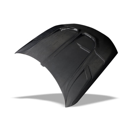 BMW X6M F96 LCI carbon fiber hood rear angle styling view