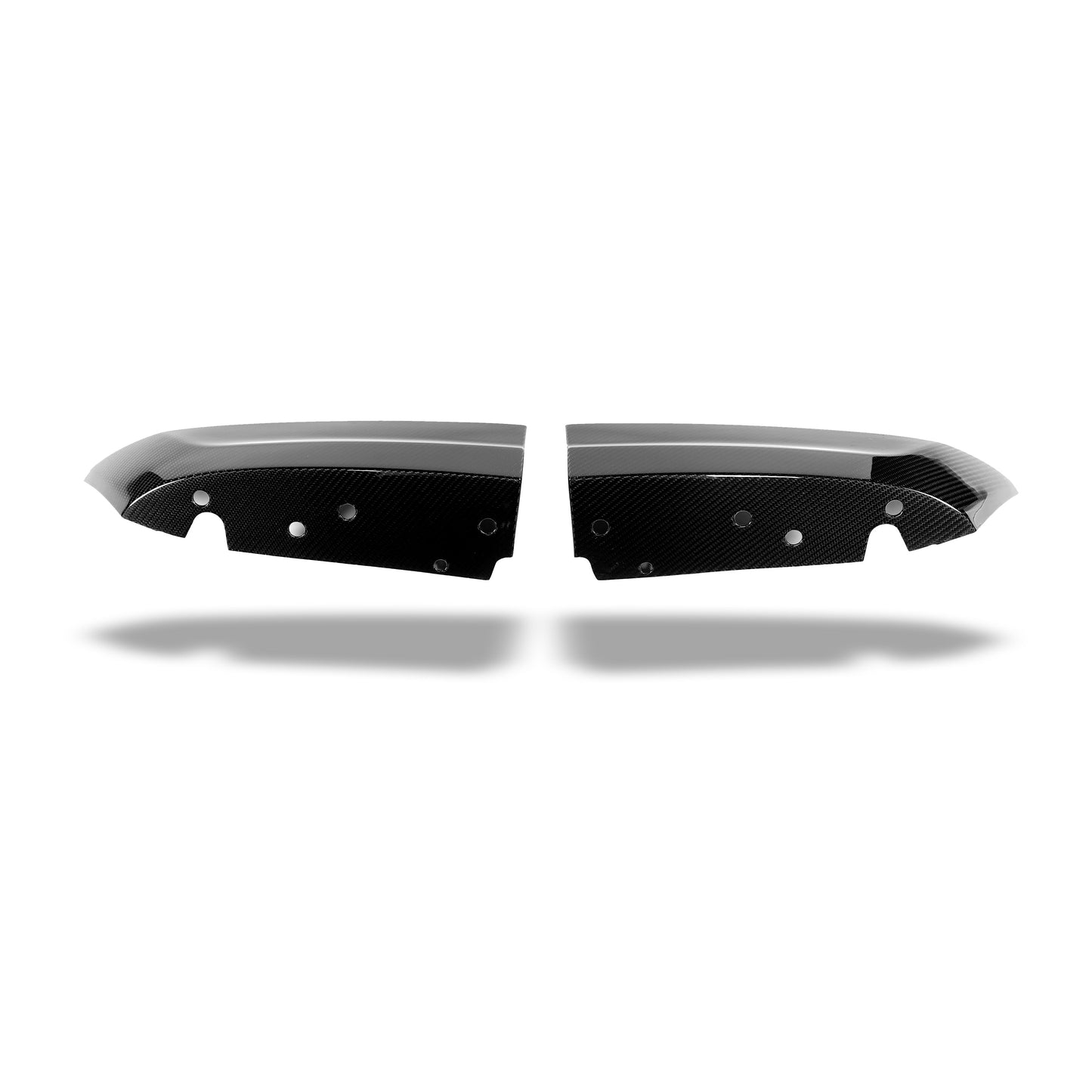BMW X6M F96 LCI carbon rear bumper splitter, angled detail of the edge
