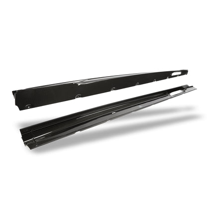 BMW X6M F96 LCI carbon side skirt twill weave detail