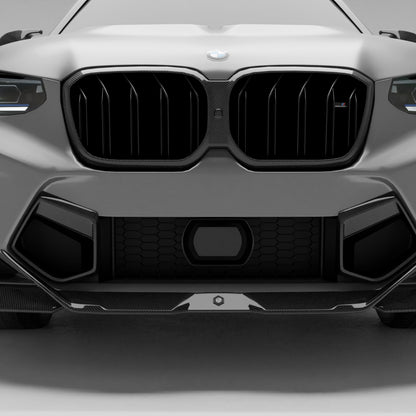 BMW X3M F97 LCI carbon fiber grille rendering, front view