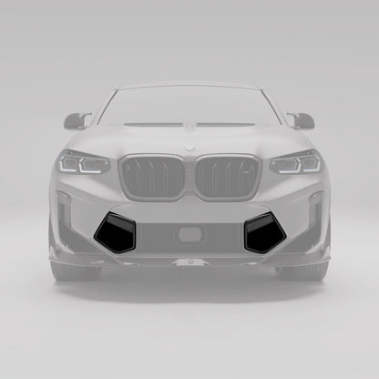 BMW X4M F98 LCI carbon bumper vents highlighted render