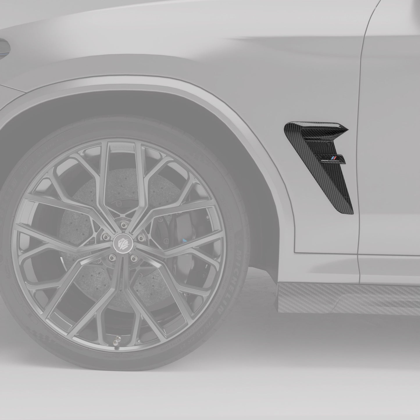 BMW X4M F98 LCI carbon fiber fender vents, highlighted rendering