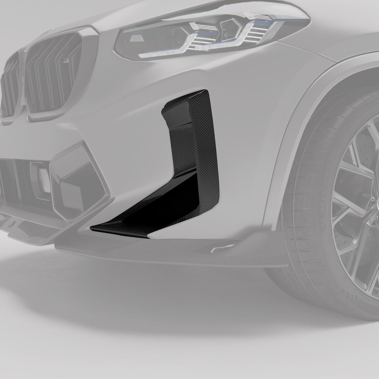 BMW X4M F98 LCI carbon intake covers highlighted render