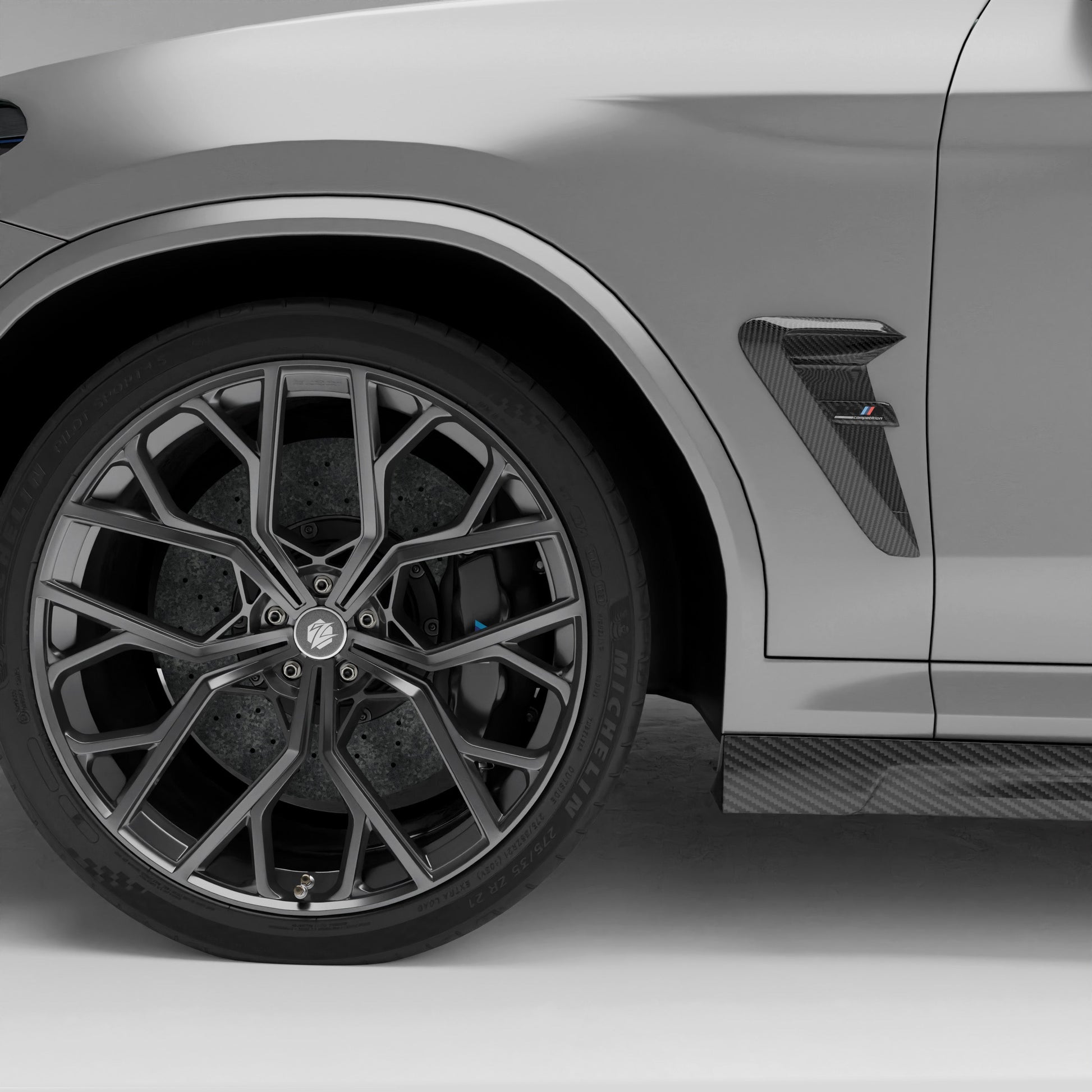 BMW X4M F98 LCI carbon fiber side fender vents, side view
