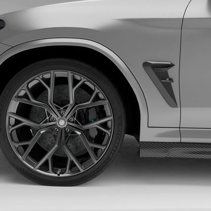 BMW X4M F98 LCI carbon fiber side fender vents, side view